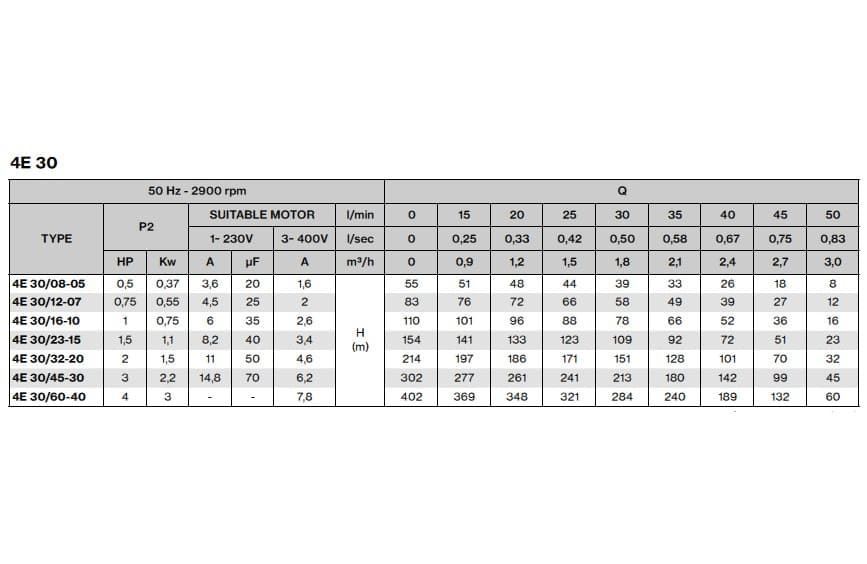 Bomba sumergible Pentax 4E 30/16-10 - Imagen 3
